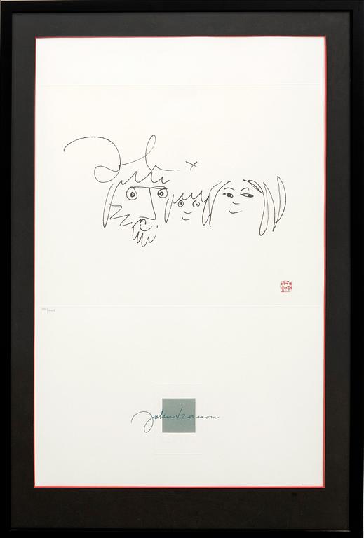 John Lennon, after etchings 4 pcs printed signature numbered 1585/3000E.