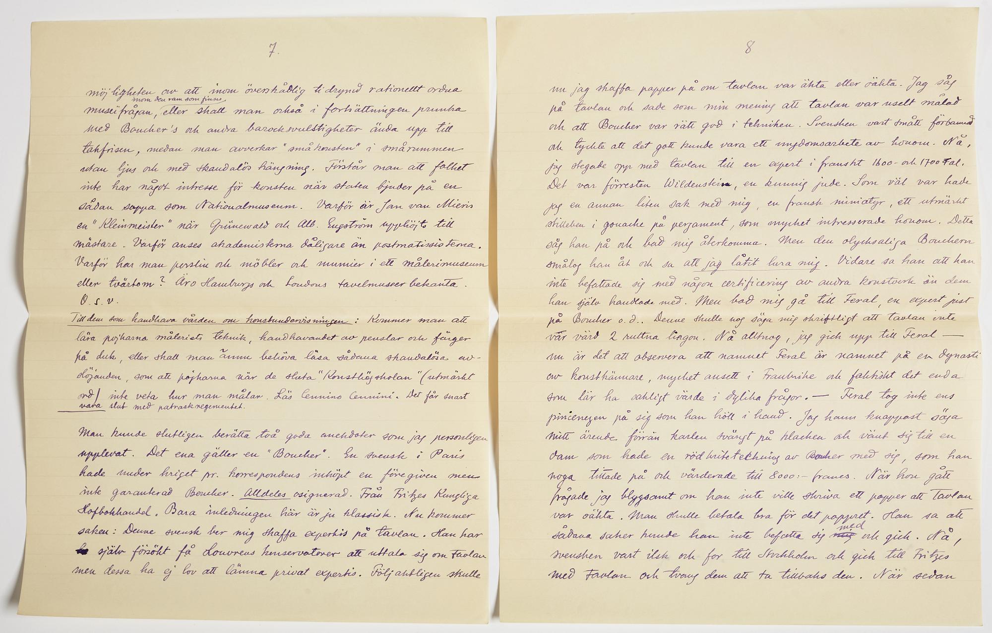LETTER from Otto G. Carlsund to GAN (Gösta Adrian-Nilsson) in Lund, dated Stjärnhof 22.8.(19)28.