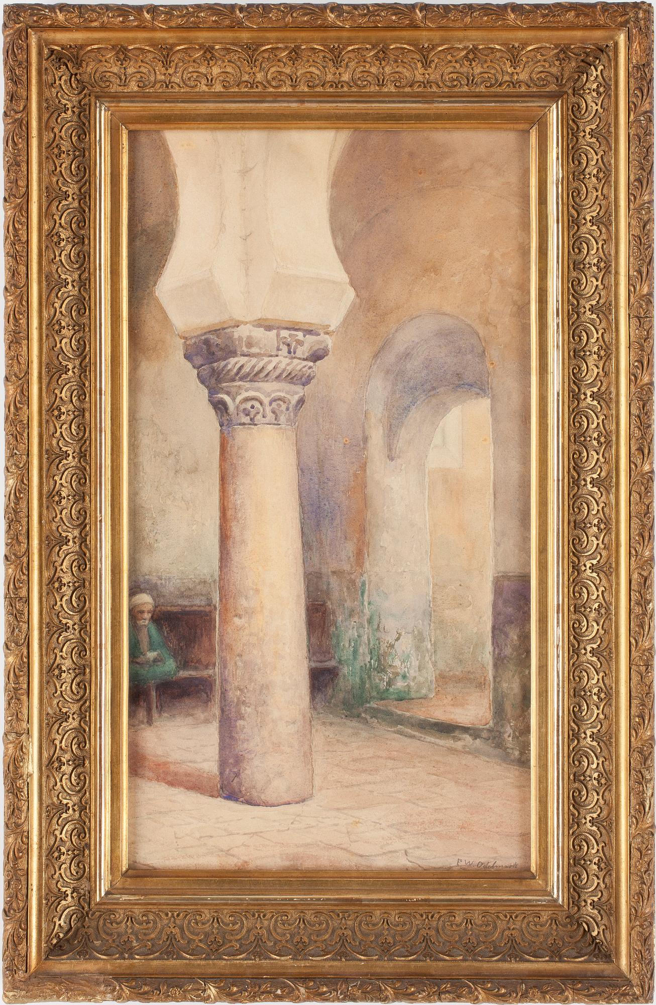 FRANS WILHELM ODELMARK, akvarell, signerad.