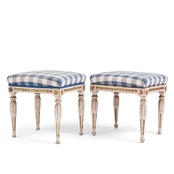 71. A pair of late-Gustavian stools by E. Ståhl (master in Stockholm 1794-1820).