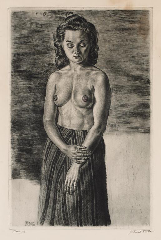 Eduard Wiiralt, "Poolakt" (Demi-nude).