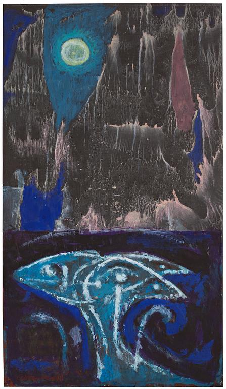 CO Hultén, gouache på papp-pannå, signerad och utförd 1946/47.