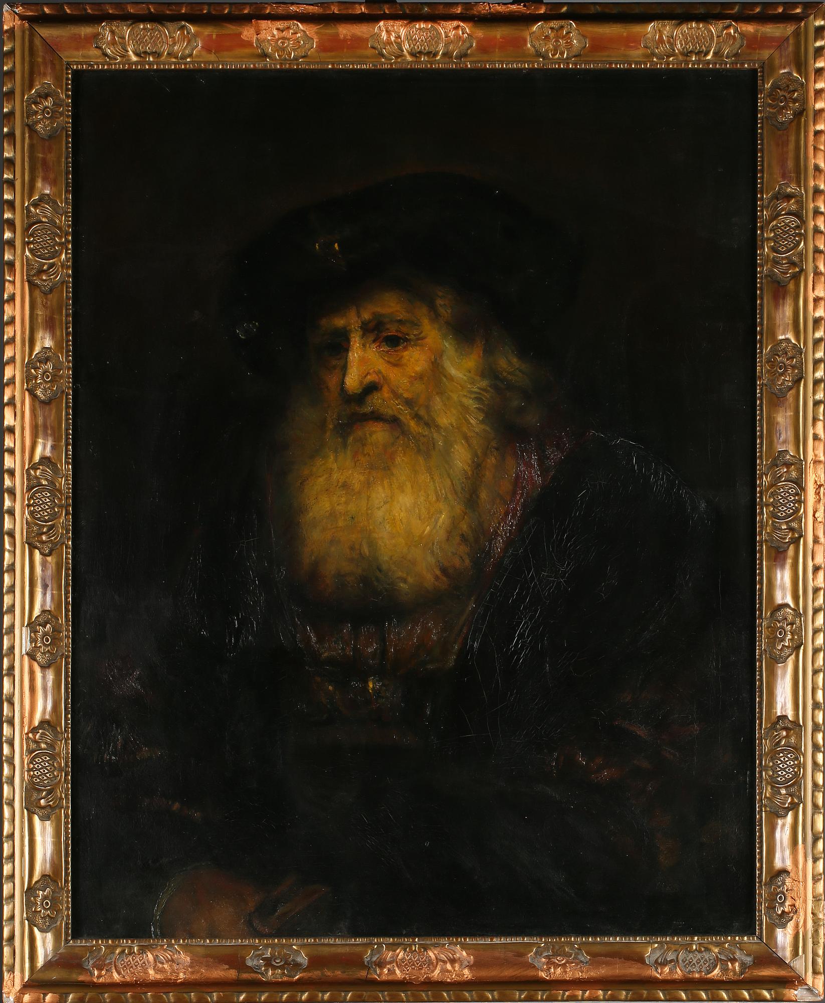 REMBRANDT HARMENSZ. VAN RIJN, kopia efter, olja på duk, daterad 1921.