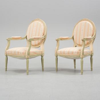 SALONGSGRUPP, 7 delar, gustaviansk stil, 1900-talets början.