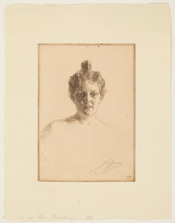 ANDERS ZORN, etching, 1900, signed with pencil.