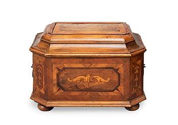 536. A WOODEN CHEST.