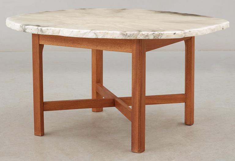 A Josef Frank mahogany and agate sofa table, Svenskt Tenn.