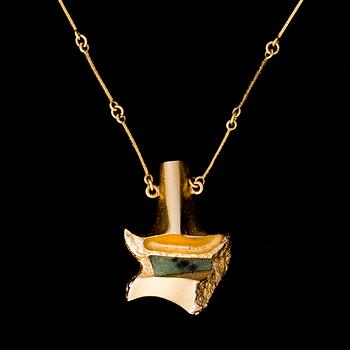 BJÖRN WECKSTRÖM, collier "Pagodi", zoisit, 14K guld. Lapponia 1975.