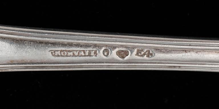 BESTICKSERVIS, 44 delar, silver bl a Möllenborg, Stockholm 1852. Tot vikt 2048.