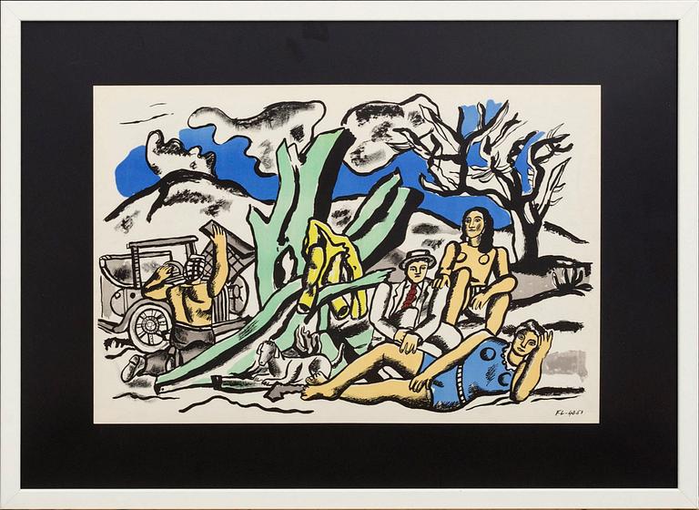 FERNAND LÉGER, efter, färglitografi, signerad i trycket, ur Verve 1952, tryckt av Mourlot.