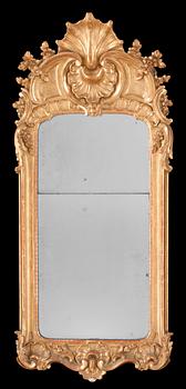 517. A Swedish Rococo 18th century mirror.