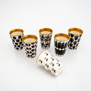 Åsa Lindström,  a set of nine different porcelain cups 21st century Rörstrand.