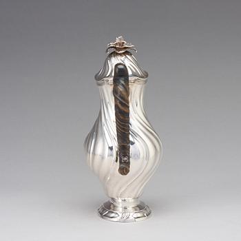 Jacob Lampa, kaffekanna, silver, Stockholm 1770, rokoko.