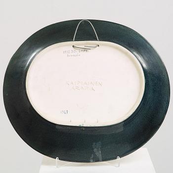 A Birger Kaipiainen stoneware dish, Arabia, Finland 1969.