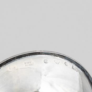 Two Swedish silver bowls and a dish, marks of Tore Kullander, Borås 1950-1951.