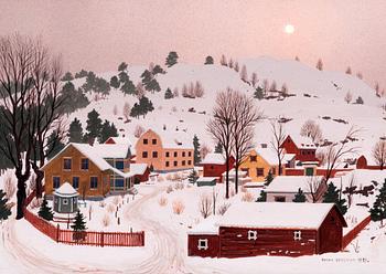 Oskar Bergman, WINTER DAY IN THE VILLAGE.