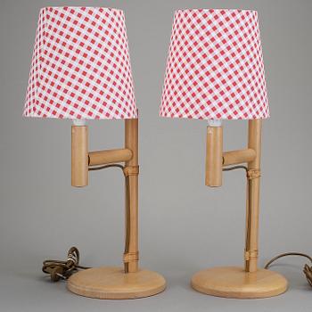 BORDSLAMPOR, ett par. Bergboms, 1970-/80-tal.