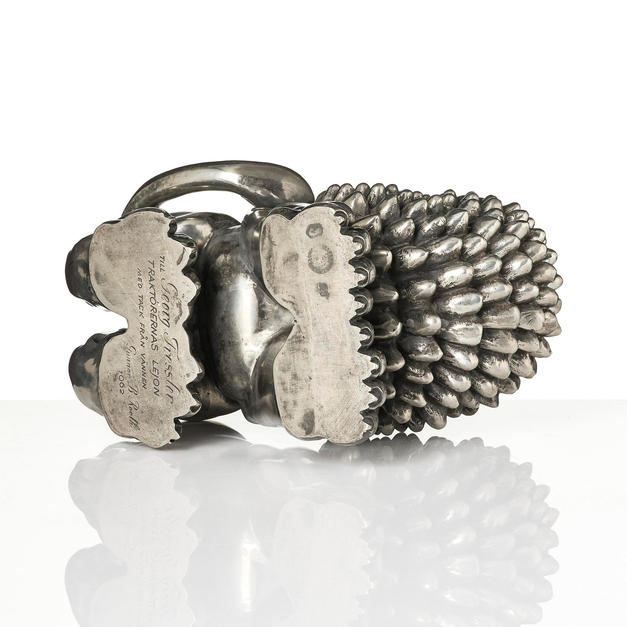 Anna Petrus, a pewter sculpture of a lion, Firma Svenskt Tenn, Stockholm, 1960.