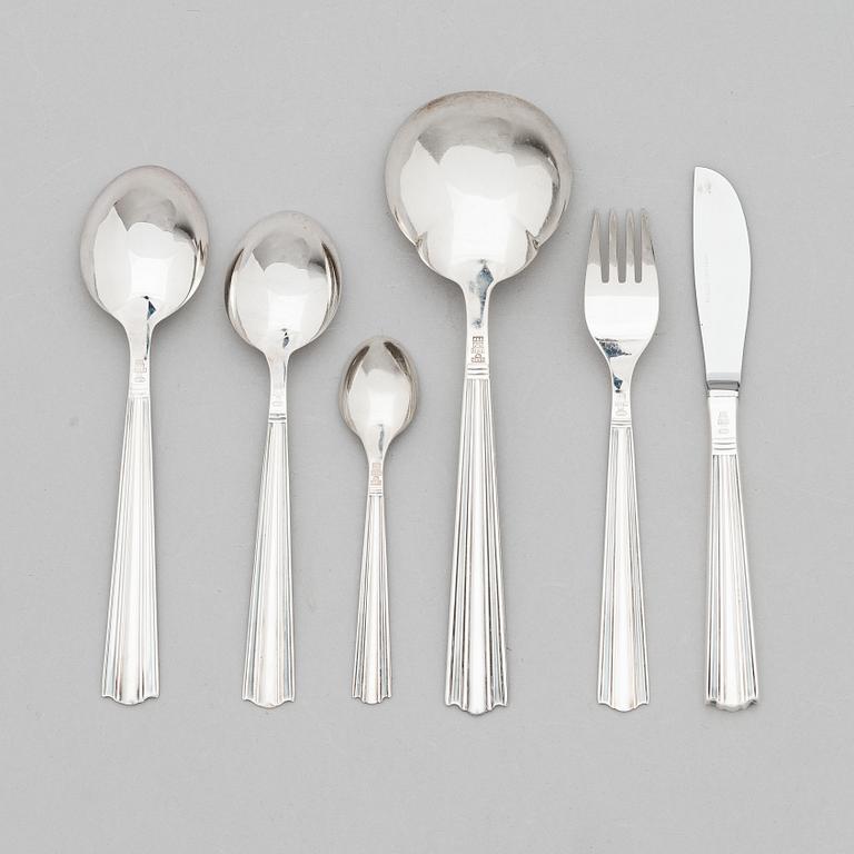 Holger Rasmussen, A 41-piece set of 'Margit' silver cutlery, Hämeenlinna ja Helsinki 1964-68.