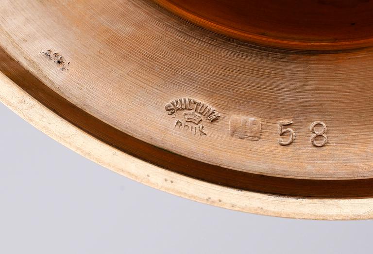 LJUSSTAKAR, 1 par, mässing, No 58, Skultuna, 1900-talets första hälft.