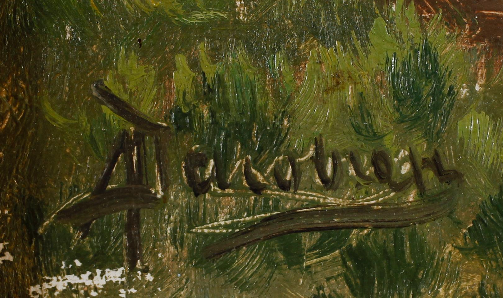 OKÄND KONSTNÄR, olja på duk, otydligt signerad, 1900-tales första hälft.