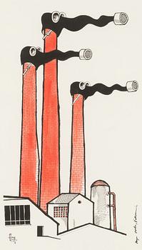 Hugo Hiibus, watercolour, signed and dated -78.