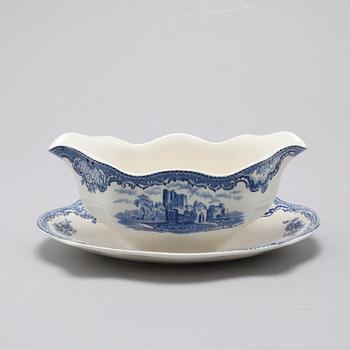 64 pieces of earthenware tableware, model "Old Britain Castles" by Johnson Bros, England, first half of the 20th century.