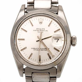 Rolex, Oyster Perpetual, Date, Chronometer, armbandsur, 34,5 mm.
