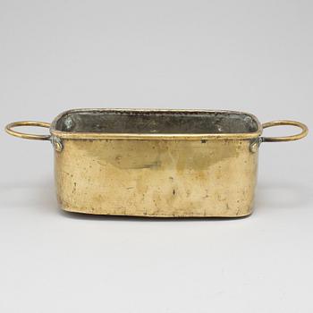 A 19th century brass flower pot.