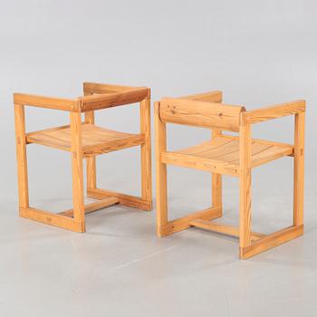 A pair of "313" armchairs from the Trybo collection, designed by Edvin Helseth, made by Trybo and Stange Bruk.