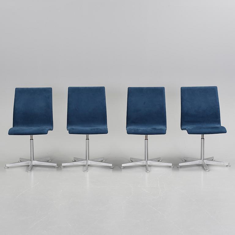 SKRIVBORDSSTOLAR, 4 st, "Oxford", Arne Jacobsen, Fritz Hansen, 1990/2000-tal.