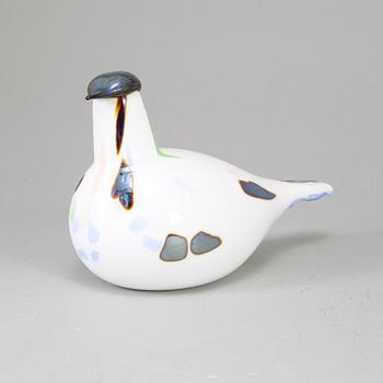 OIVA TOIKKA, a glass bird, Alder Thrus (Leppärastas) 2014, signedO. Toikka Nuutajärvi.