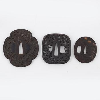 A group of three tsubas, 19th/20th century.