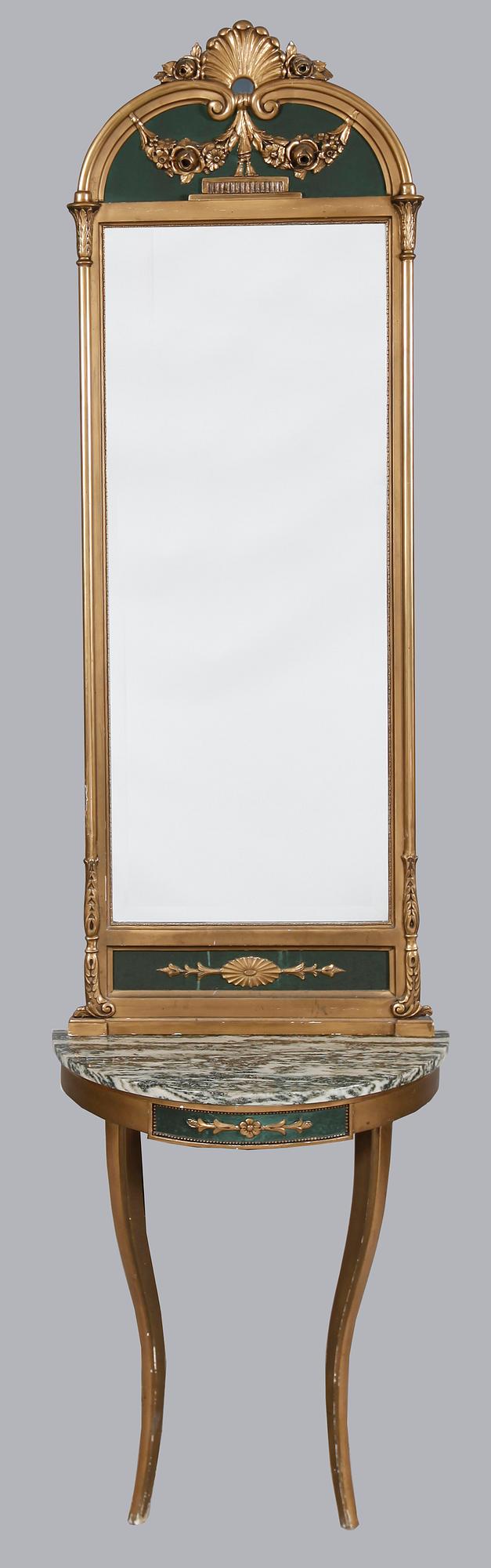 SPEGEL MED BORD, gustaviansk stil, 1900-talets mitt.