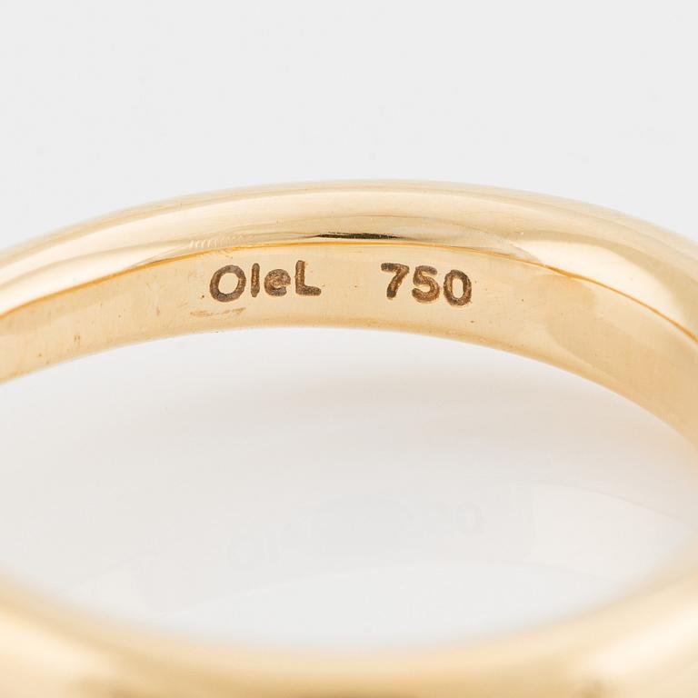 Ole Lynggaard ring in 18K gold with round brilliant-cut diamonds, "Heart" large.