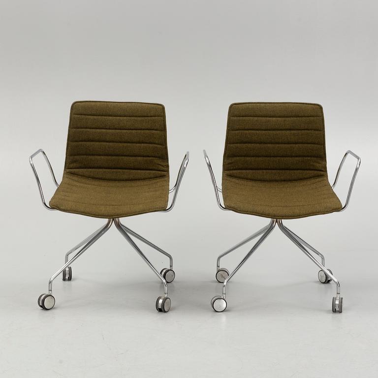 Lievore Altherr Molina, desk chairs, a pair, "Catifa 46", Arper, Italy.