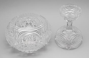 SKÅL PÅ FOT, glas, 1900-talets mitt.