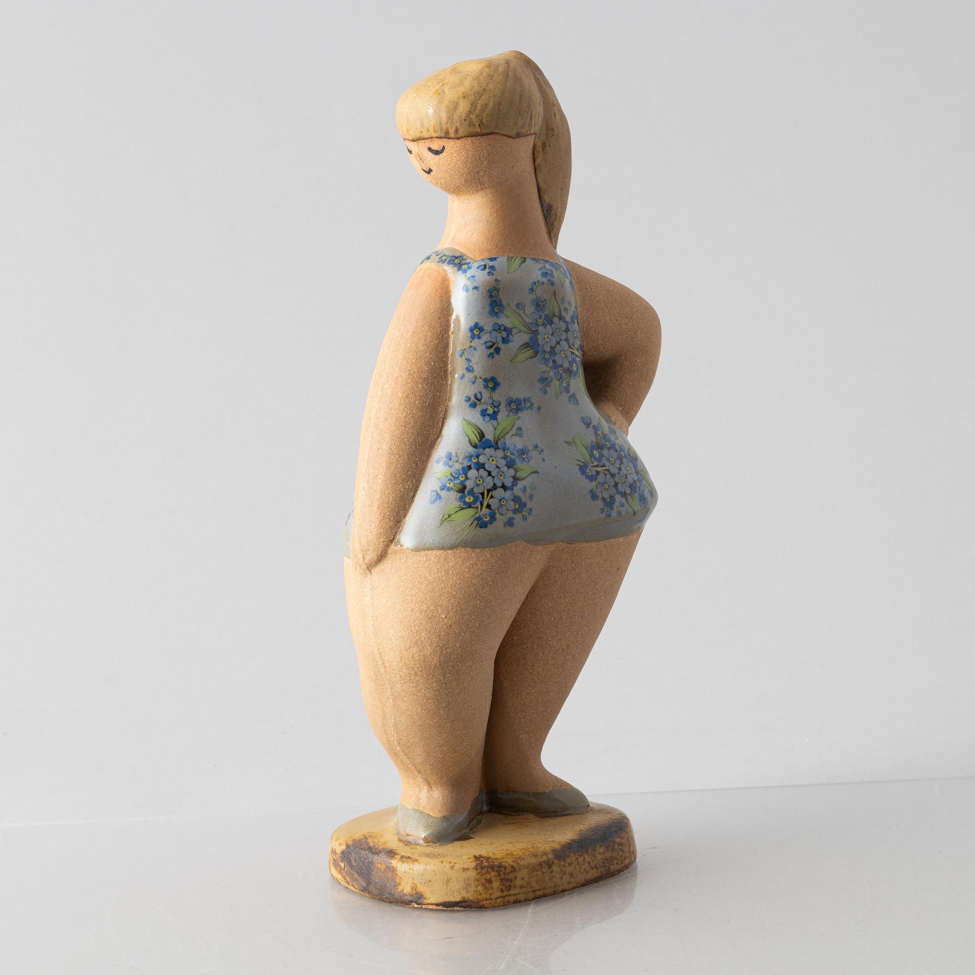 Lisa Larson, a 'Dora' stoneware figurine from the series 'ABC-flickor', Gustavsberg.