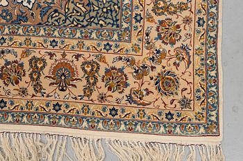 A rug, Old Esfahan, part silk, ca 242,5 x 149 cm.