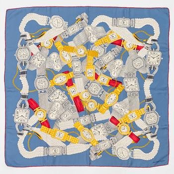 Cartier, a 'Le temps Précieux' twill silk scarf.