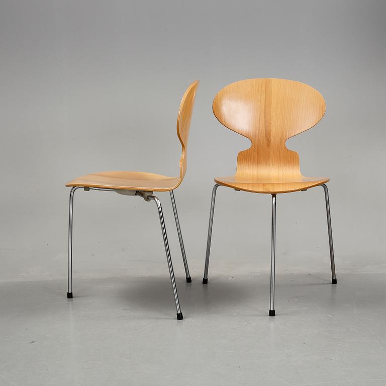 STOLAR, 9 stycken, "Myran", Arne Jacobsen, Fritz Hansen, 1900-talets fjärde kvartal.