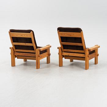 Yngve Ekström, a pair of 'Dymling' easy chairs, Swedese, 1970's.