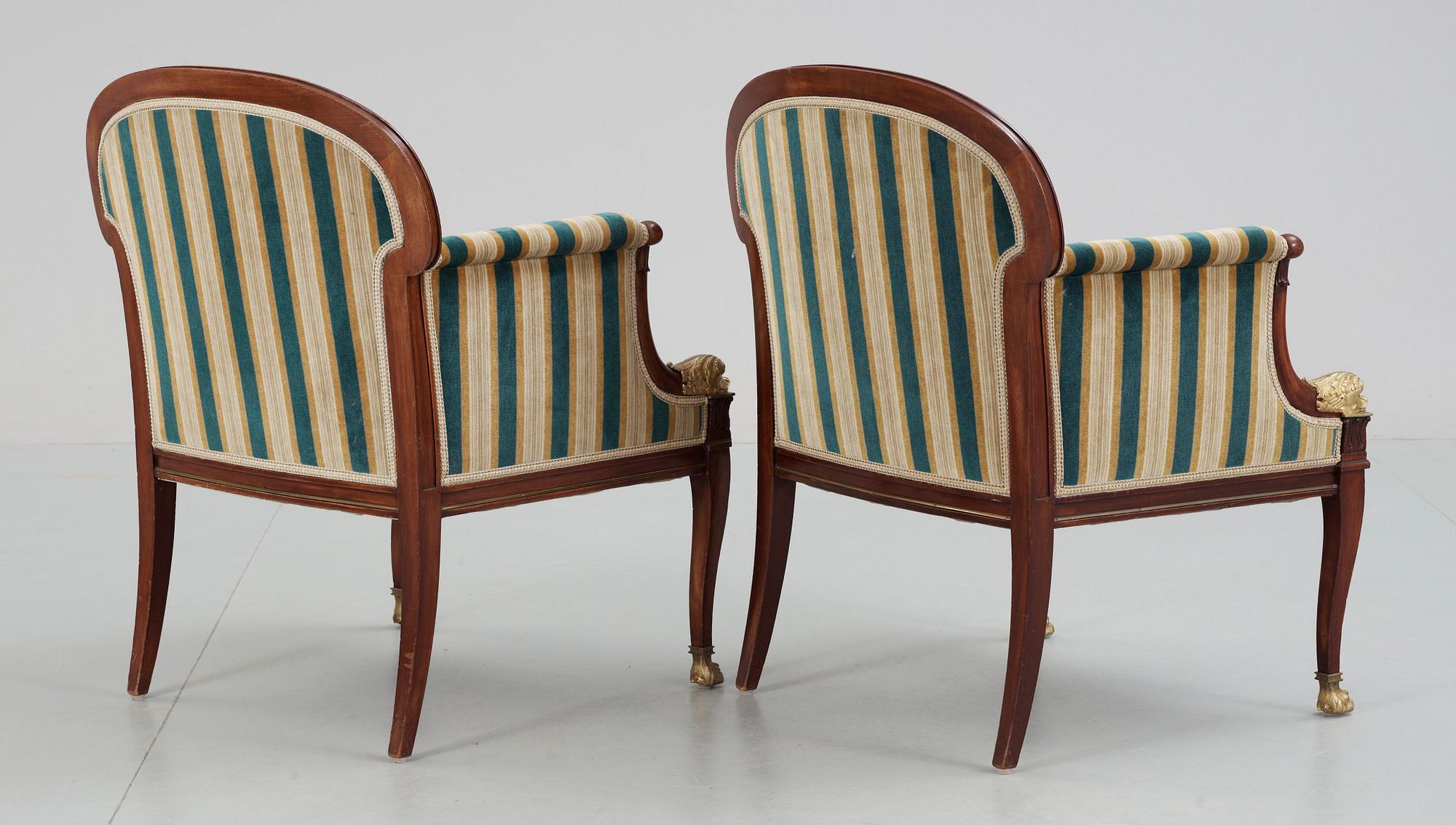 SOFFGRUPP, 8 delar, empire-stil, 1900-tal.