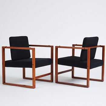 Ole Gjerløv Knudsen & Erik Korshagen, a pair of easy chairs for Søren Nielsen & Co, Denmark 1950s-60s.