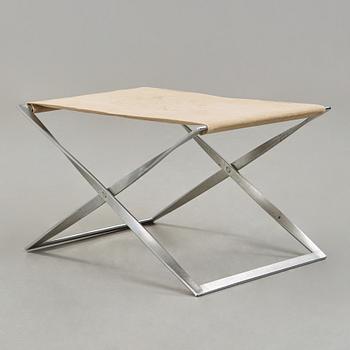 A Poul Kjaerholm 'PK-91' steel and canvas folding stool, E Kold Christensen, Denmark 1960's.