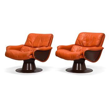 Yrjö Kukkapuro, a pair of 1960's 'Saturnus' armchairs for Haimi.