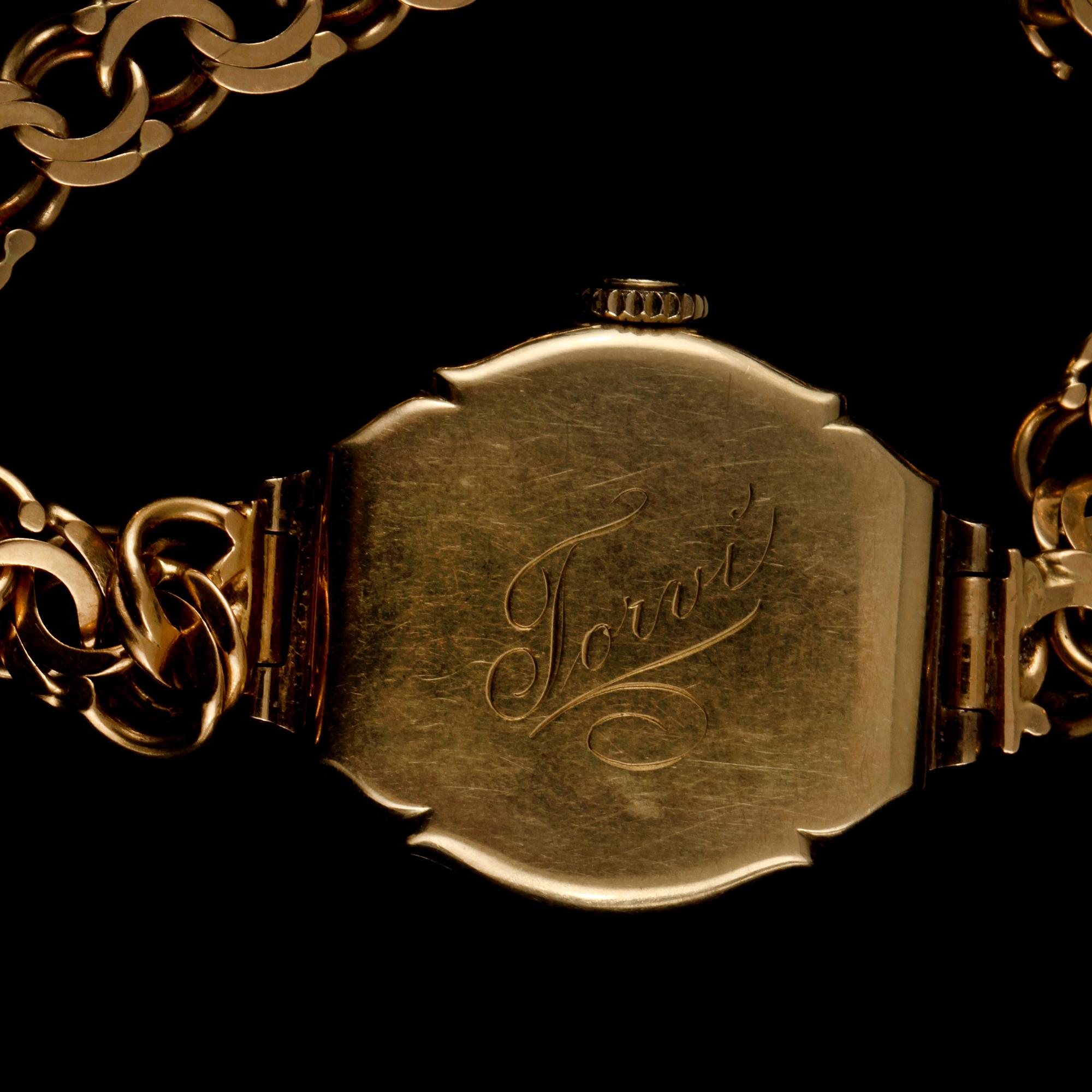 DAMARMBANDSUR, 18k guld, Glycine, Geneve, 1930-tal. Vikt 20 g.