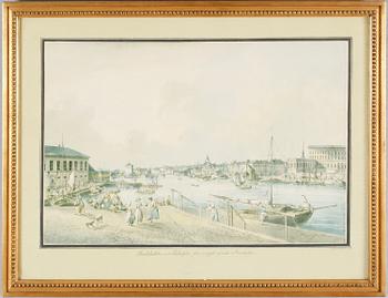 LITOGRAFISKA TRYCK, 3 st, efter JF Martin.