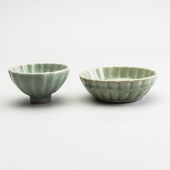 A celadonglazed bowl and dish, Ming dynasty (1368-1644).