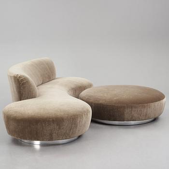 Vladimir Kagan, a "Serpentine" sofa with ottoman, New York Collection (Club House Italia), Italy post 1999.